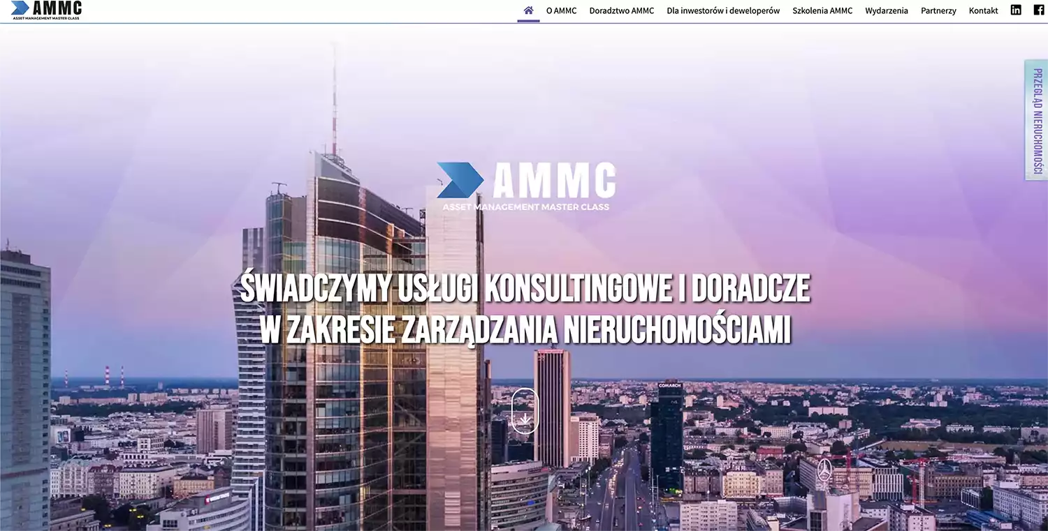 Strony internetowe nieruchomości Warszawa - strona internetowa AMMC Warszawa