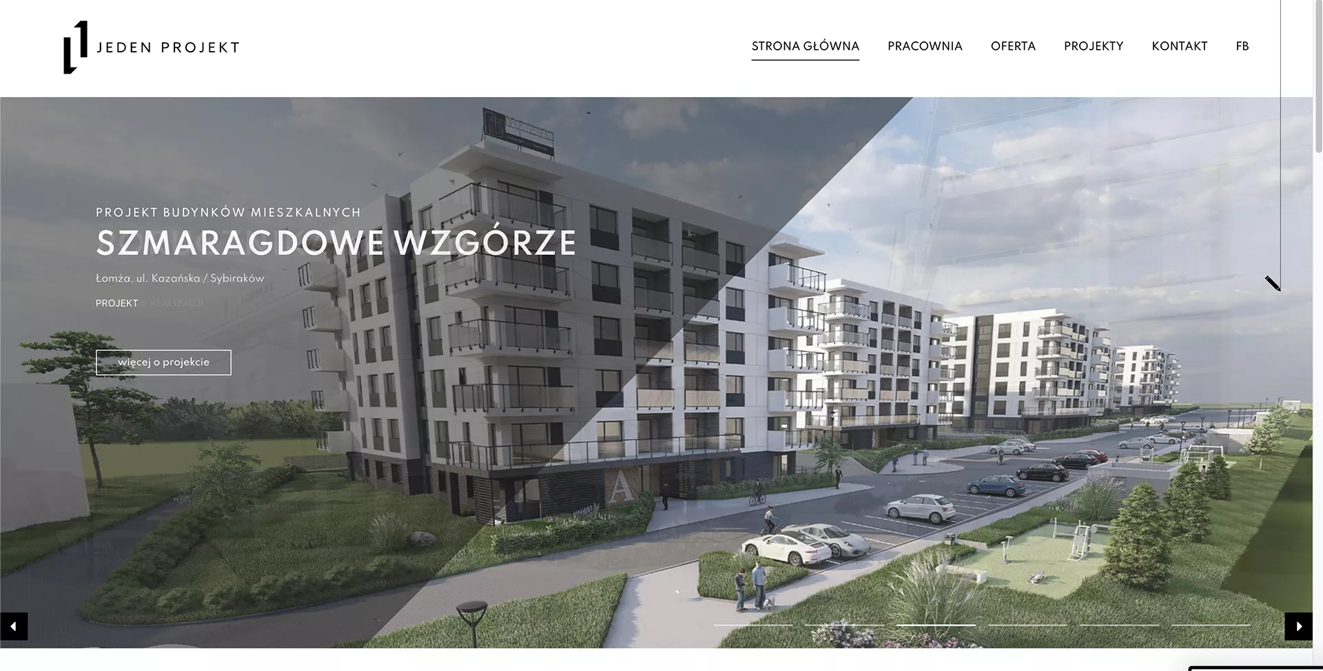 Strony internetowe Łomża - strona internetowa studia architonicznego Jeden Projekt Łomża