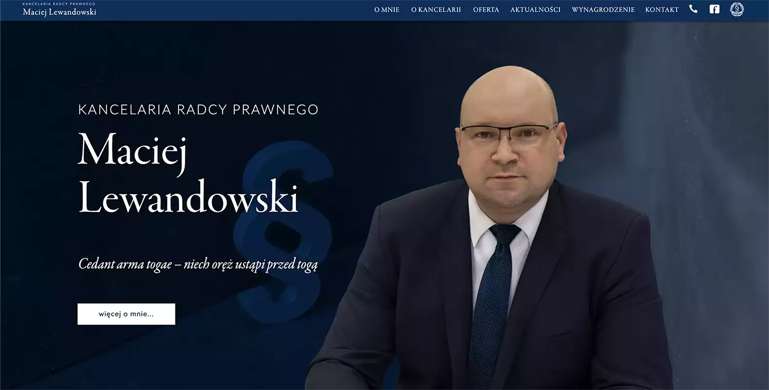 Strony internetowe Łomża - strona internetowa dla Kancelarii Radcy Prawnego Maciej Lewandowski Łomża