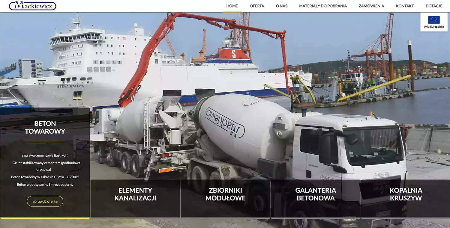 Strony internetowe dla firm Zambrów - strona internetowa produktowa Mackiewicz Zambrów