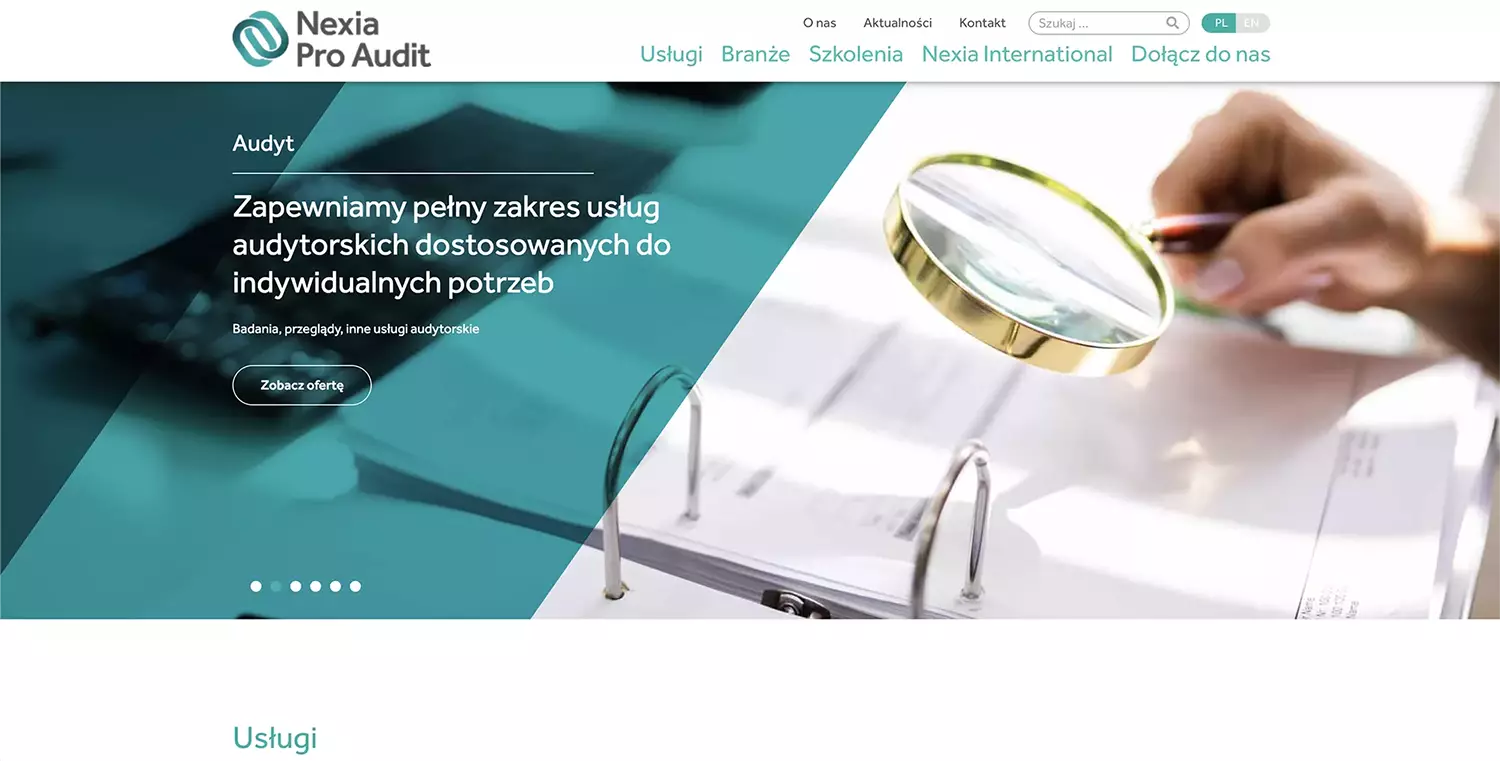 Strony internetowe Kraków - strona firmowa Nexia Pro Audit Kraków