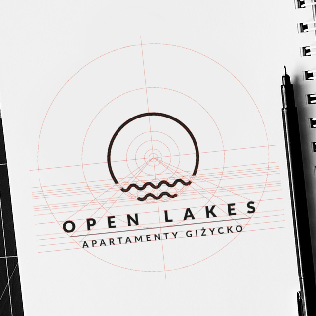 Projektowanie logo Giżycko - Projekt logo Open Lakes Apartamenty Giżycko